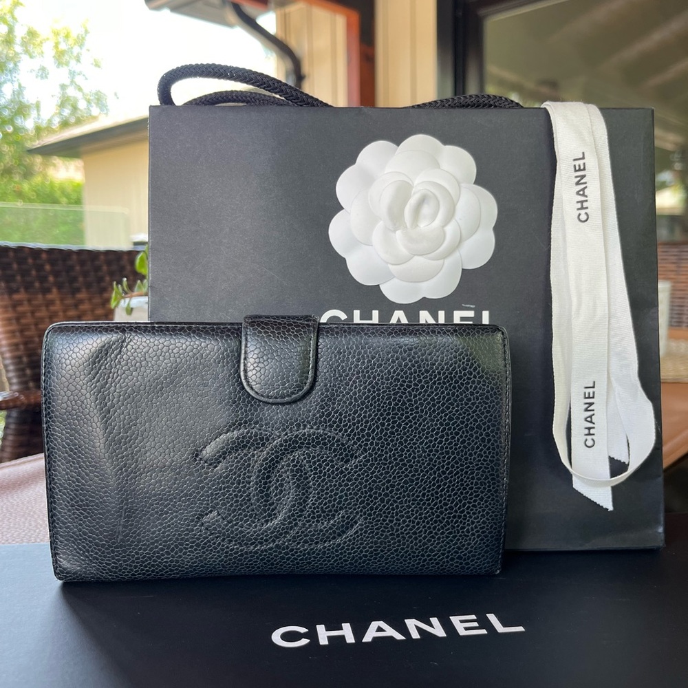 CHANEL Caviar Timeless CC French Wallet Black - AUTHENTIC